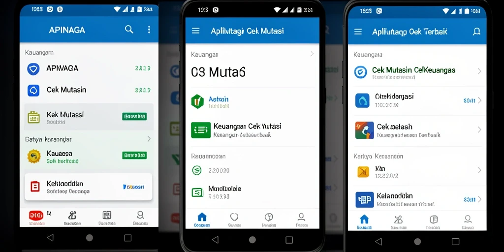Tampilan antarmuka utama APINAGA untuk cek mutasi transaksi.