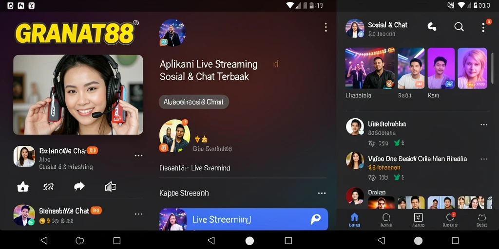 Antarmuka pengguna GRANAT88 yang menarik saat live streaming.