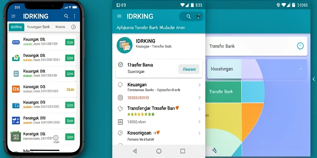 Antarmuka IDRKING untuk transaksi Transfer Bank yang mudah diakses.