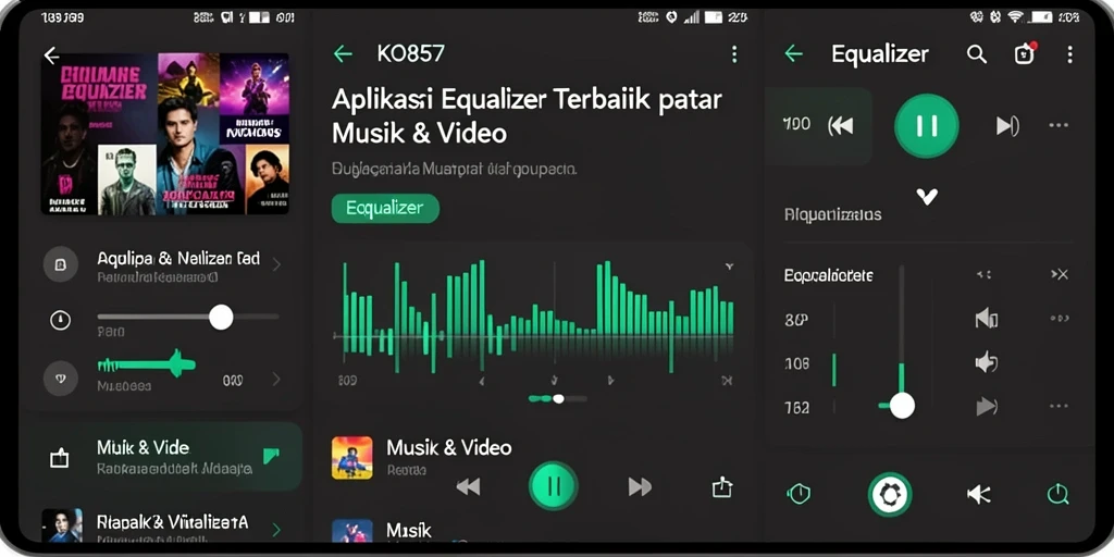 Antarmuka pengguna KO857 yang user-friendly untuk pengaturan Equalizer.