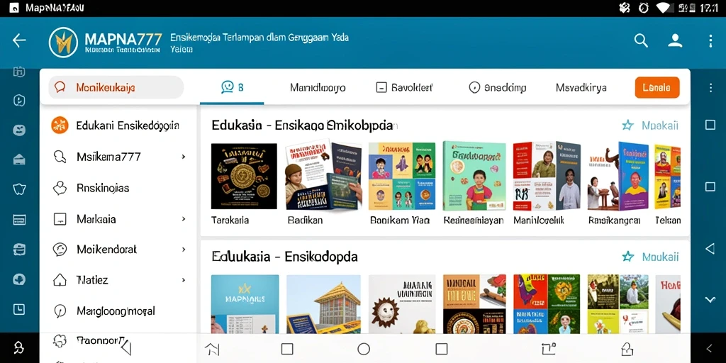 Tampilan interaktif dan informatif dari aplikasi Ensiklopedia.