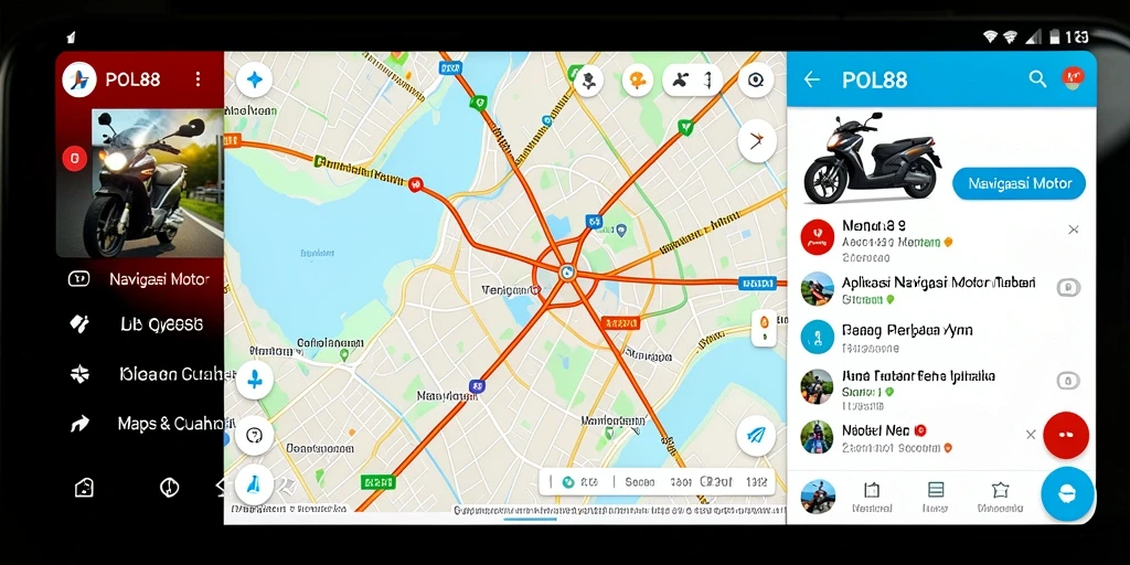 Tampilan antarmuka aplikasi POL88 untuk Navigasi Motor.