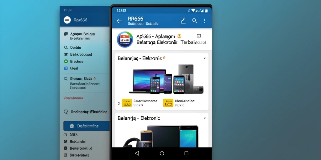 Tampilan antarmuka aplikasi RR666 yang sederhana untuk belanja elektronik.