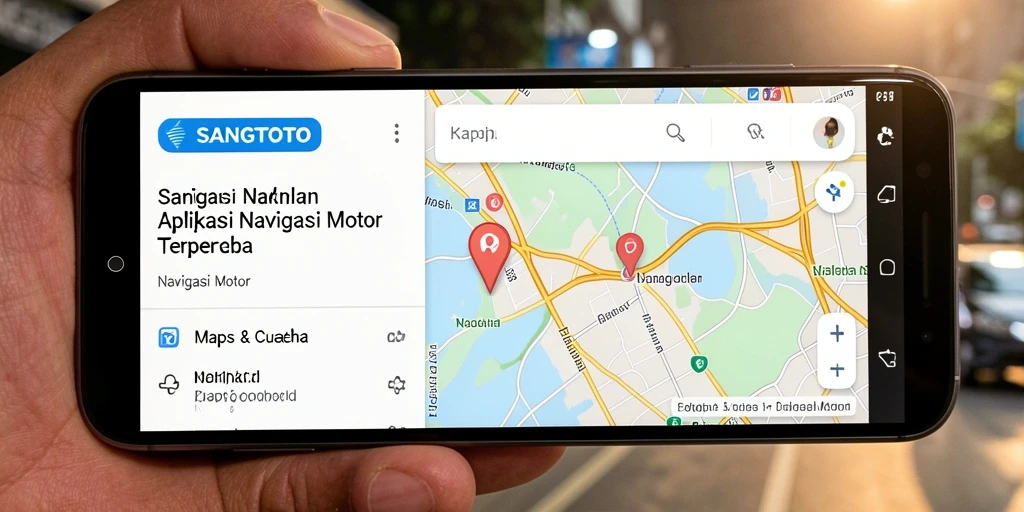 Tampilan antarmuka aplikasi SANGTOTO yang user-friendly untuk navigasi motor.
