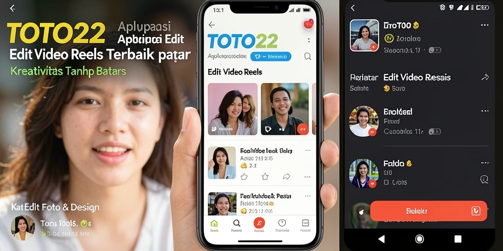 Antarmuka intuitif aplikasi TOTO22 untuk Edit Video Reels.