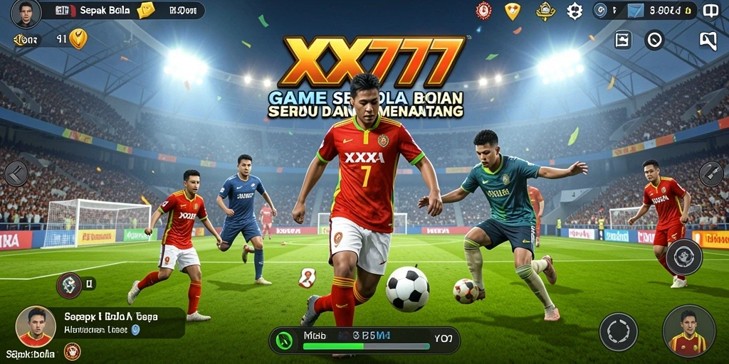 Antarmuka menarik dan fitur permainan sepak bola yang mendetail.